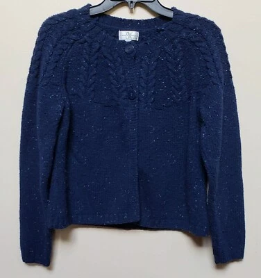 Cardigã suéter Studio Works 2 botões azul marinho tamanho PL - Imagem 1 de 4