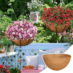 Coconut Planter Basket Liner Garden Coconut Fiber Hanging Basket Liners - Picture 1 of 13
