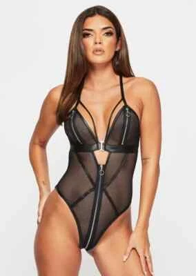 Ann Summers Zorah Crotchless Black Body Small 8 10 - Image 1 of 4