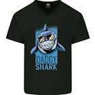 Daddy Shark Funny Father's Day Mens V-Neck Cotton T-Shirt