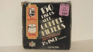Vintage Disposable Coffee Filters 150 for Norelco 3.5" Disc Flat Paper Filters - Picture 1 of 9
