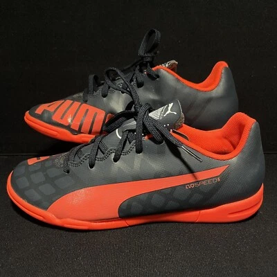 Puma Evo Speed 5 Boys Size 5.5 Shoes Navy And Orange Sneakers NEW Without Box - Image 1 of 4