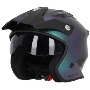 CASCO MOTO ACERBIS JET ARIA 2206 METALLIC CAMALEON MULTI VISIERA INTERNA TG M - Foto 1 di 7