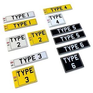 Maßstab 1:8 UK British RC Mini Kunststoff Nummernschild Schilder Paar Nummernauto Drift - Bild 1 von 9