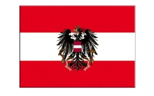 Aufkleber Fahne Flagge Österreich mit Adler 7x10cm - Picture 1 of 1