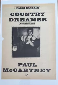 Anuncio de revista Paul McCartney Country Dreamer 45 rpm Apple Billboard noviembre 1973 - Imagen 1 de 1