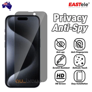 2x Privacy Tempered Glass Screen Protector For iPhone 15 14 13 12 11 Pro Max XR - Picture 1 of 31