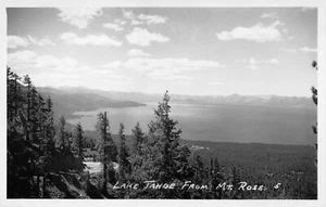 Panoramic View Lake Tahoe From Mt Rose Scene Reno,NV Vtg 1950's RPPC Postcard - Picture 1 of 2