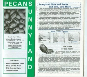 Vintage SUNNYLAND FARMS Recipe Book! Advertising Brochure! GEORGIA Nuts & Fruits - Imagen 1 de 6