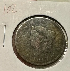 USA 1 Cent 1817 Liberty Head / Matron Head" Type 1 - Picture 1 of 2