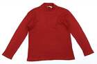 Daxon Womens Red High Neck Acrylic Pullover Jumper Size 14