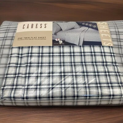 Vintage Caress Twin Flat Sheet Highlander Plaid Percale 66" X 96” NEW - Image 1 of 2
