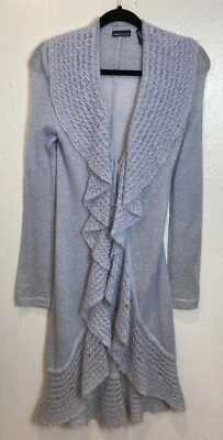 Кардиган Y2K 90-е Moda International детский свитер из мохера размер S синий с оборками - Изображение 1 из 4