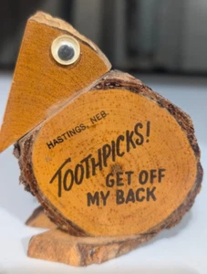 Soporte para palillo de dientes pájaro carpintero vintage - Hastings, Nebraska - Artículo de coleccionista - Imagen 1 de 4