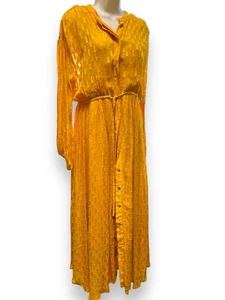 Maxi abito Anthropologie Allene Shimmer taglia S - giallo scuro - Foto 1 di 19