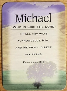 Michael "Who Is Like the Lord" Keepsake Name Card - Confirmation Birthday - Bild 1 von 1