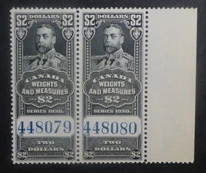 CANADA REVENUE #FWM69 MINT VF NH** MARGIN PAIR CAN.SHIP $1.99 US COMB. SHIP - Picture 1 of 2