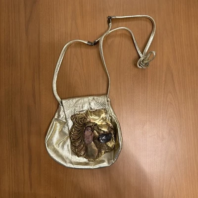 Bolso Bandolera Vintage Elegante Nancy Brutalista Latón Piedra Natural Dorado Foto 1 de 4