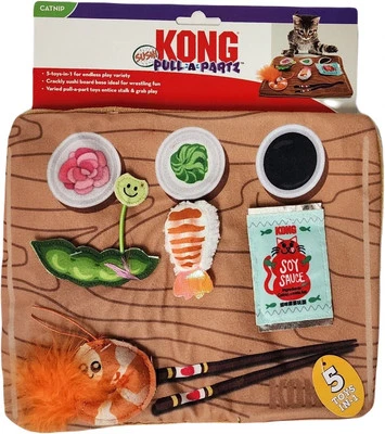 KONG Sushi Pull-a-Part Cat Toy with Catnip 5-Toys-In-One Interactive Pet Toy NEW - Image 1 of 2