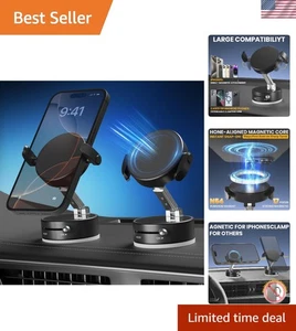 Compact 360° Magnetic Suction Phone Mount - Ideal for Cars & Fitness Activities - Picture 1 of 10
