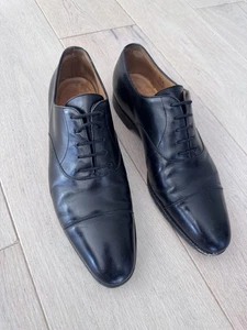 John Lobb City II Leather Oxford Shoes Black UK 8.5 E - Foto 1 di 9