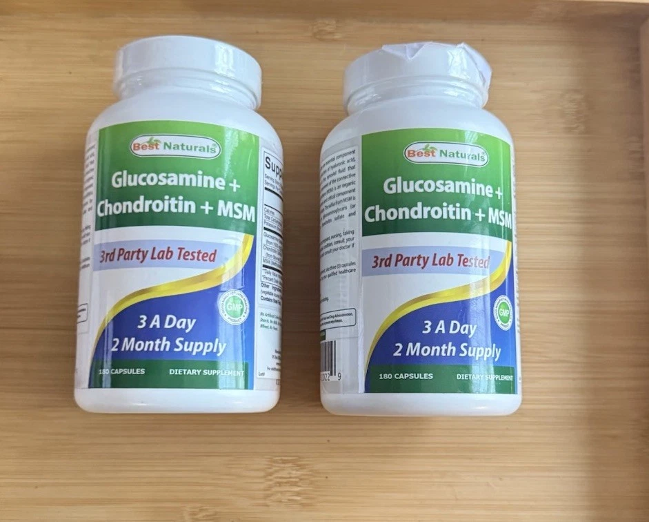 Best Naturals Glucosamine Chondroitin MSM Supplements 2600 MG per Serving 180 Capsules