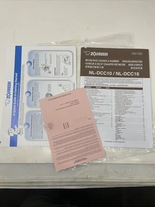 Zojirushi User Guide & Warranty Card For NL-DCC18, DCC10 Model Replacement Part - Picture 1 of 2