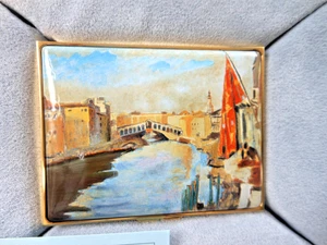 Halcyon Days Emaille Canal Grande mit Rialtobrücke Venedig Winston Churchill - Bild 1 von 10