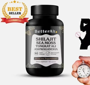 Suplemento BetterAlt Shilajit musgo marino 120 cápsulas 1/2/3 piezas 92 minerales Ashwagandha - Imagen 1 de 10