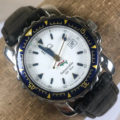 Reloj de cuarzo de cuero suizo vintage Esquire sumergible para mujer 100147 6 1/2" Foto 1 de 4