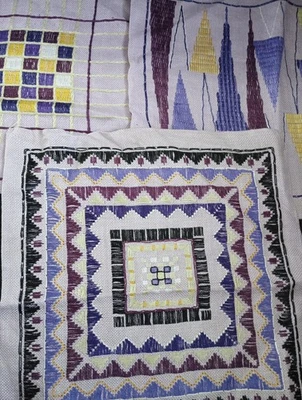 Mcm Sweden Marks Vintage Almost Finished 3 Mini Pillow Cases Natural Linen - Image 1 of 4