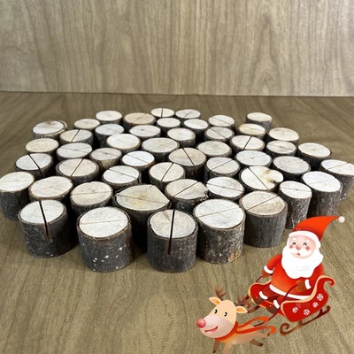 100Pcs Wooden Table Place Card Holder Menu Name Stand Wedding Christmas Decor - Image 1 of 4