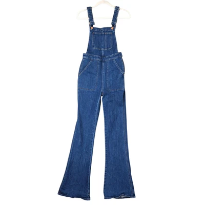 Madewell 连体裤女式小号蓝色牛仔喇叭裤连身裤连体裤 — 第 1/4 张图片