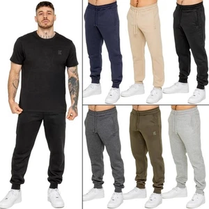Mens Multipack Joggers Kruze Casual Fleece Elasticated 2 Pack Jogging Trousers - Picture 1 of 30