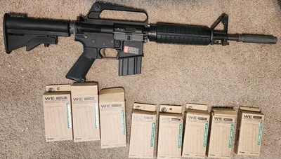 Rifle de Airsoft SWIT Airsoft actualizado WE XM177E2 GBB 2024ver 8 cargadores de repuesto Foto 1 de 2