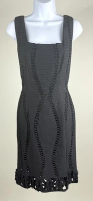 Women's Oscar De La Renta 2011 Black Sleeveless Square Neck Sheath Dress Size 6 - Image 1 of 4