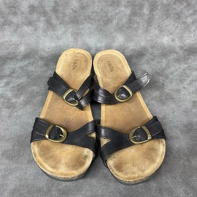 Sandalias Taos Footwear Doble U con tiras para mujer 8 8,5 zapatos sin cordones de cuero negro Foto 1 de 4