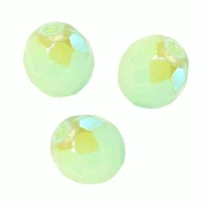 5 Perles Facettes cristal de boheme 10mm - CHRYSOLITE ALABASTER AB  - Picture 1 of 1