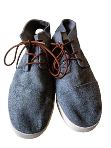Toms Heathered Gray Lace-Up Ankle High Top Sneaker Shoes Men's Sz12 S74 - Picture 1 of 3