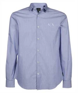 CAMICIA CAMICIE UOMO AX ARMANI EXCHANGE 3LZC37 ZNTUZ CELESTE ORIGINALE AI 2023 - Picture 1 of 3