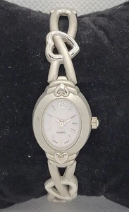 Ladies Classic Trendy Round Hearts Silver Tone Expansion Band Analog Watch K7 - Picture 1 of 9