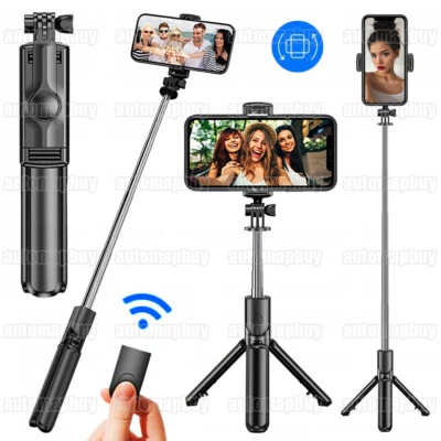 Smartphone Handy Selfie Stick Bluetooth Stativ Teleskop Stange mit Fernbedienung - Bild 1 von 4