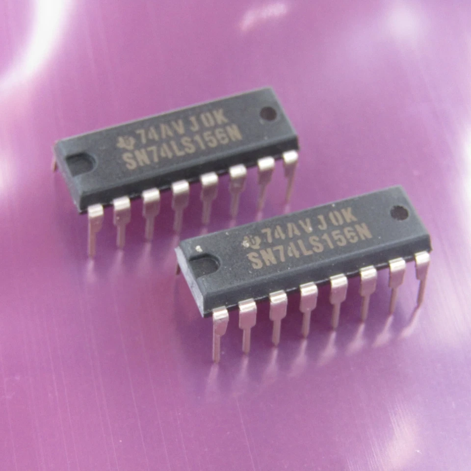 SN74LS156N Texas Instruments Dual Decoder 2-4 Line TTL 74ls156 74156 - NOS