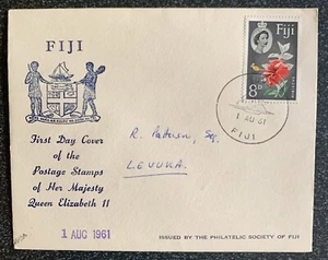 Fiji 1961 QEII Hibiscus Flower Souvenir Cover Excellent Condition - Picture 1 of 1