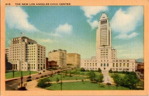 Leinen Postkarte The New Los Angeles Civic Center Los Angeles CA Unpostet - Bild 1 von 2