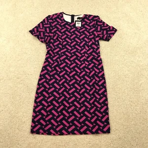 Trina Turk Navy Pink Zap Geometric Print Ponte Shift Dress Medium - Picture 1 of 8
