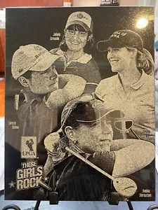 LPGA "THESE GIRLS ROCK” CUSTOM ETCHED GRANITE PLAQUE SORENSTAM/ OCHOA/ KERR - Picture 1 of 2