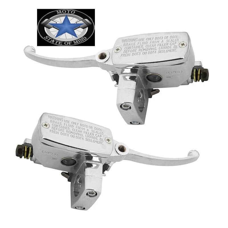 CHROME BRAKE MASTER CYLINDER CLUTCH LEVERS FOR SUZUKI INTRUDER 800 1400 1500 - Image 1 of 4