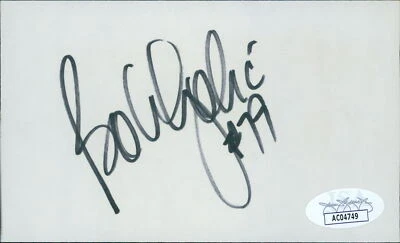 Bob Golic Cleveland Browns Signed 3x5 Index Card JSA Authenticated - Image 1 of 2