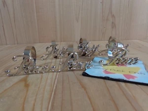 Christmas Napkin Rings Set of 6 Joy Peace Stainless Steel - Picture 1 of 3